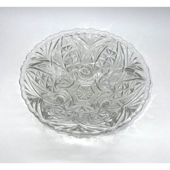 Beautiful Anchor Hocking Clear Pressed Glass #AHC26 3-Toed Footed Bowl - Picture 4 of 7